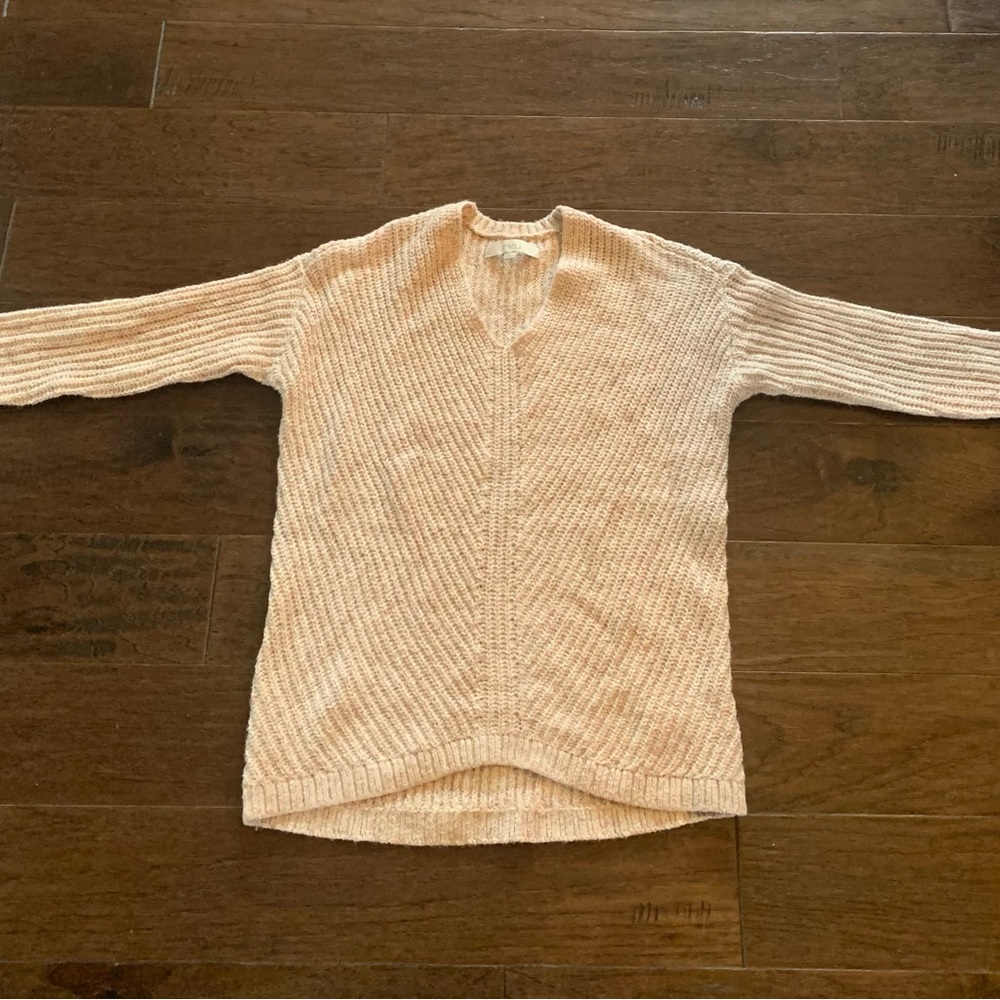 Pink with ivory long sleeve sweater size small